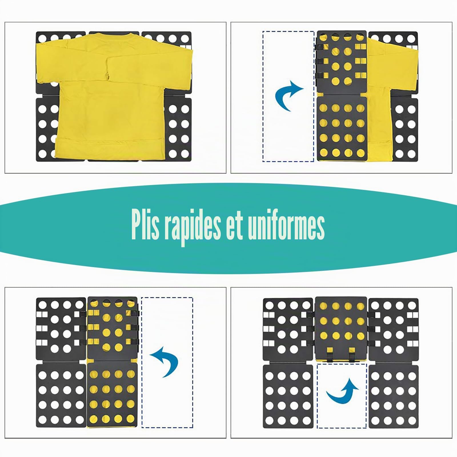 Plieur de Vetement,Machine à Plier le Linge Automatique Plieuse à Vêtements Rapide avec Planche de Pliage pour T-Shirts Chemises Pantalons Portable et Pliable pour Adulte Gain de Place