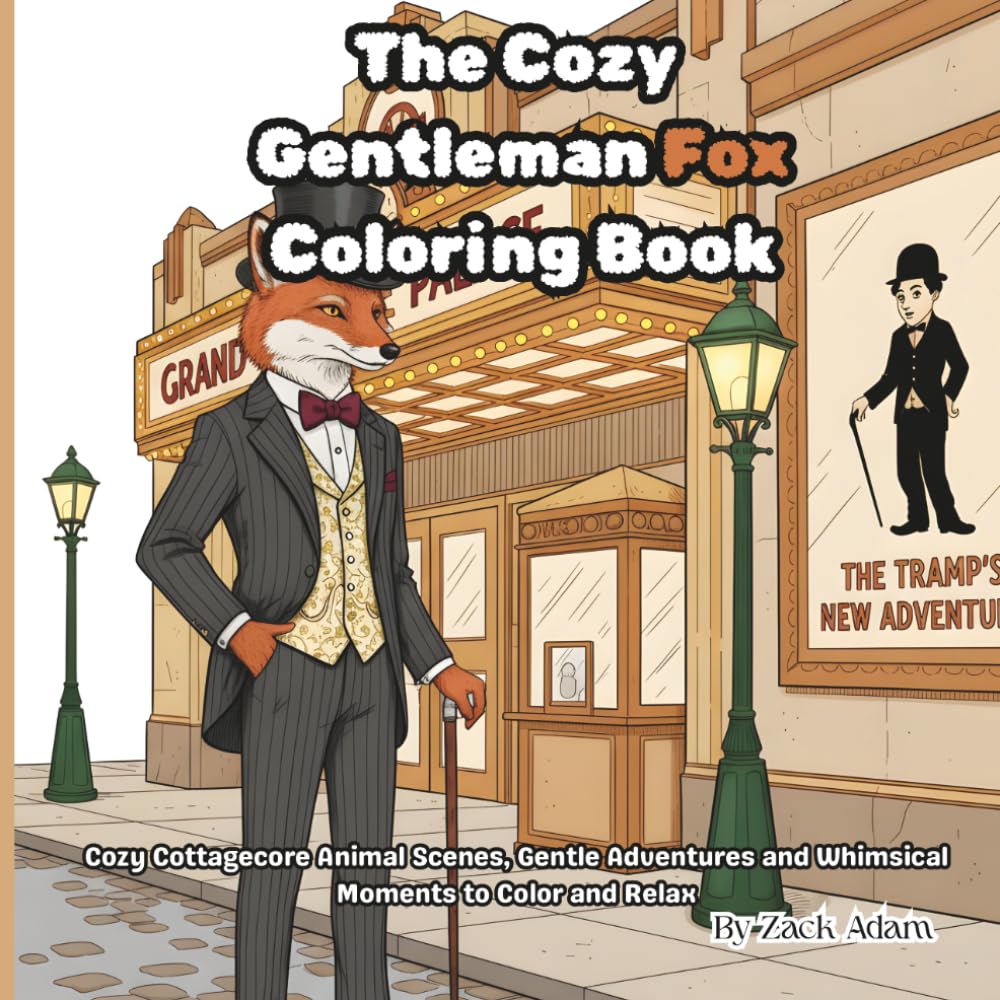 The Cozy Gentleman Fox Coloring Book: Cozy Cottagecore Animal Scenes, Gentle Adventures and Whimsical Moments to Color and Relax