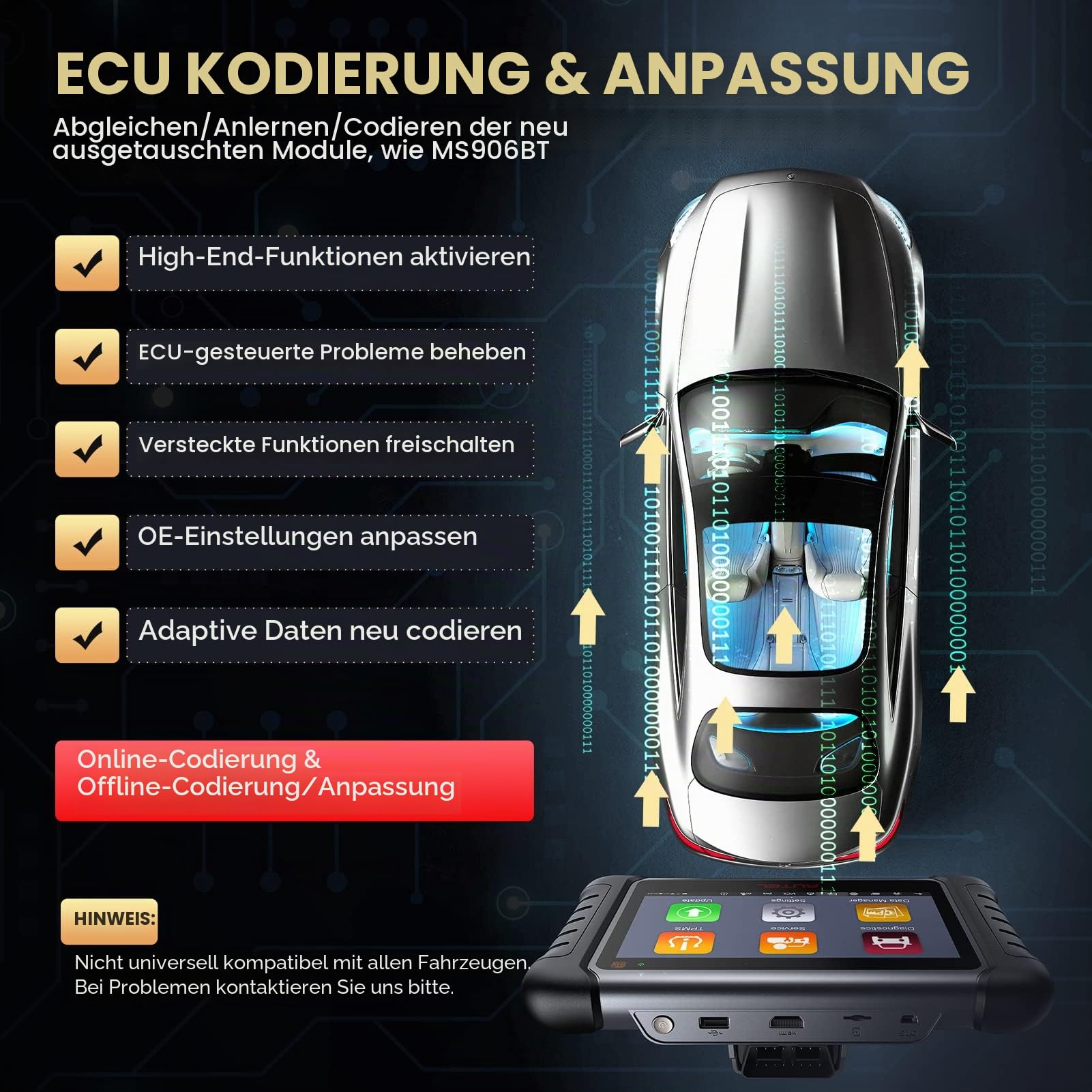 Autel MaxiPRO MP808S-TS Diagnosegerät Scanner 2023 Neueste mit 2 Jahre Update, ECU-Codierung, Full TPMS Lösung, 31+ Dienstleistungen, Active Test, OE Full Diagnose, TPMS Sensor Programmierung | 2 Jahre Updates, TPMS-Programmierung, wie MS906 PRO-TS MP900-