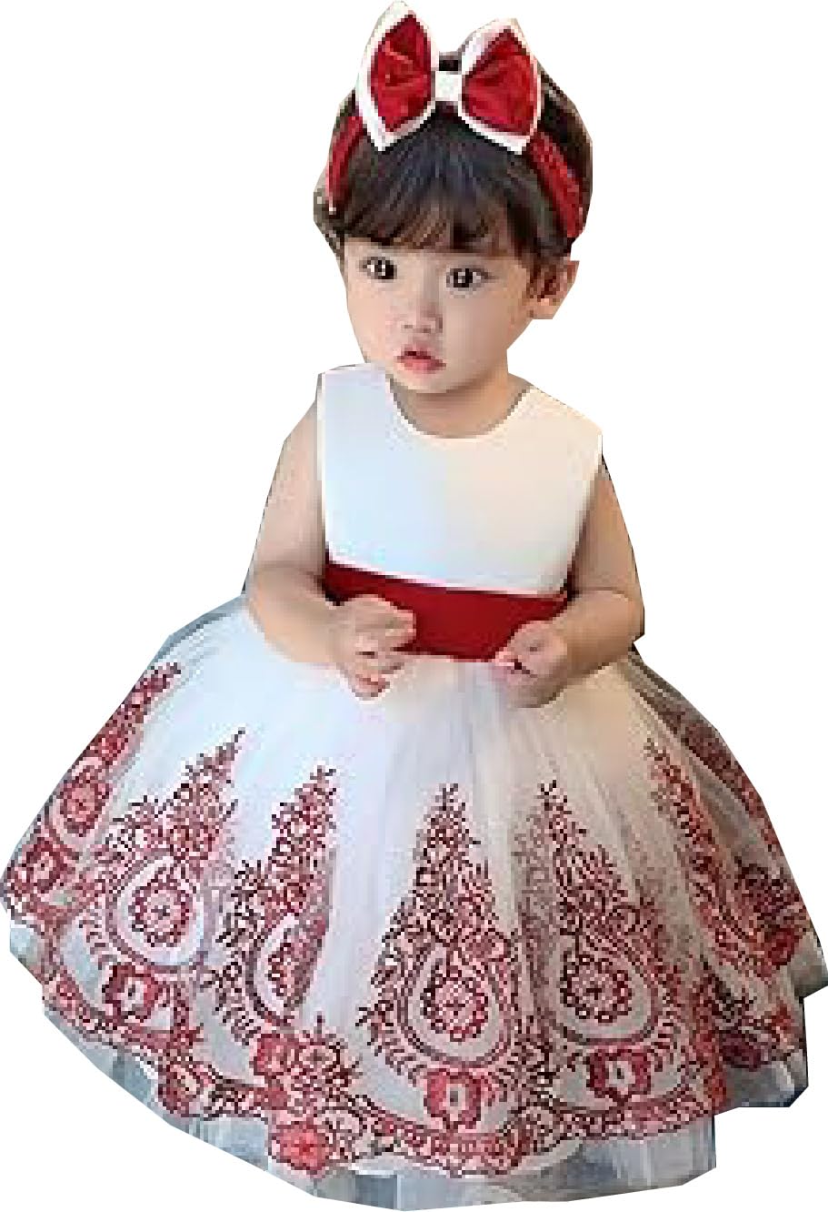 GenericGirl Wedding Dress Infant Frocks Design Small Girl Birthday Special Party Baptism Dress With Bow Knot