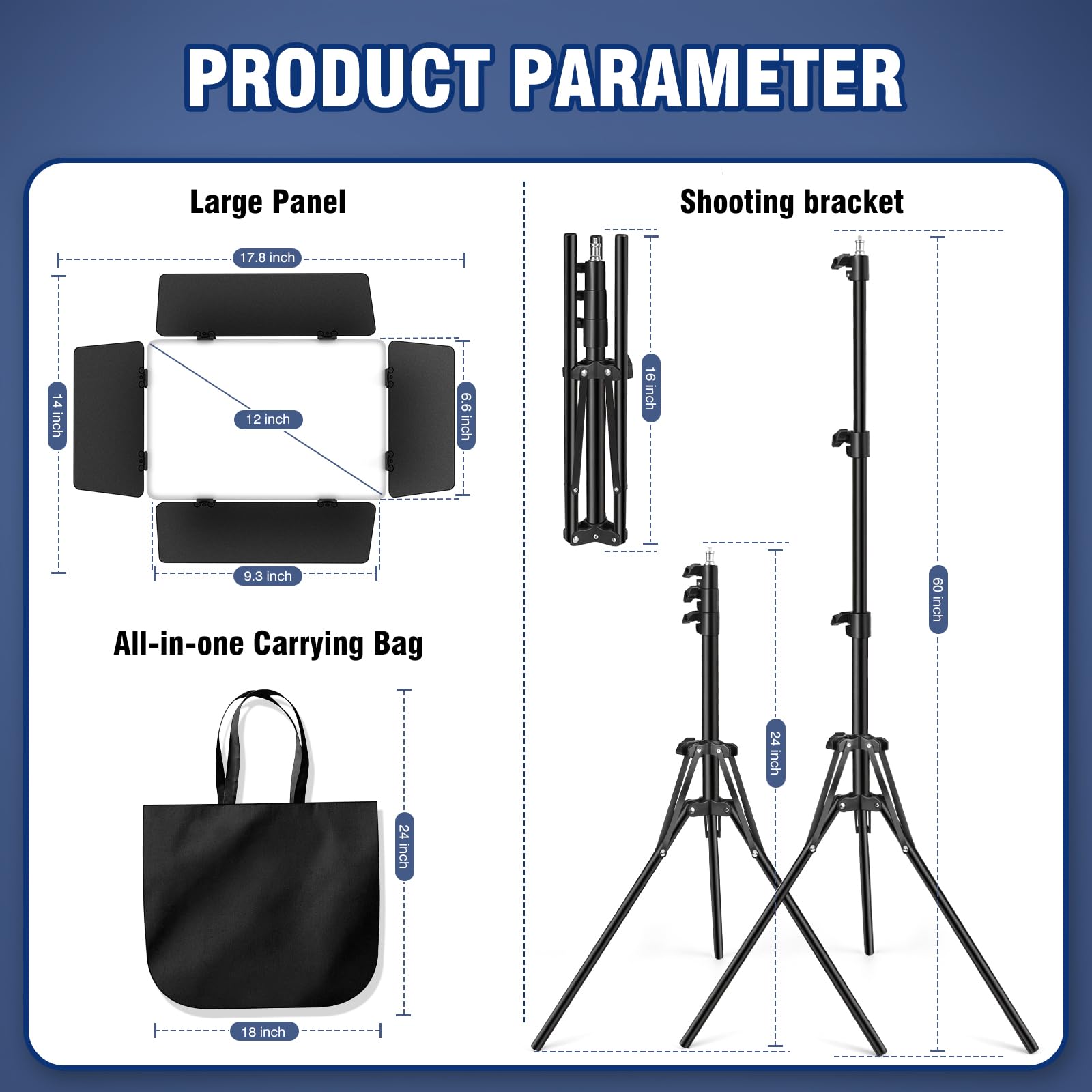 LED Video Light Kit with Barn Door, Kewaiaa 30W Photography Light Panel with Stand, 3000Lux 2500K-8500K Dimmable Studio Lights for Video Recording/Filming/Photoshoot Shooting/Live Streaming