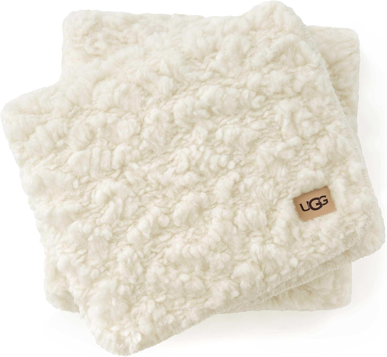UGG Shira Pet Throw, Reversible Faux Fur & Fleece, 50" x 40", White | Reversible Design, Oeko Tex Certified, Machine Washable, Gifts for Pet Owners, Living Room Decor