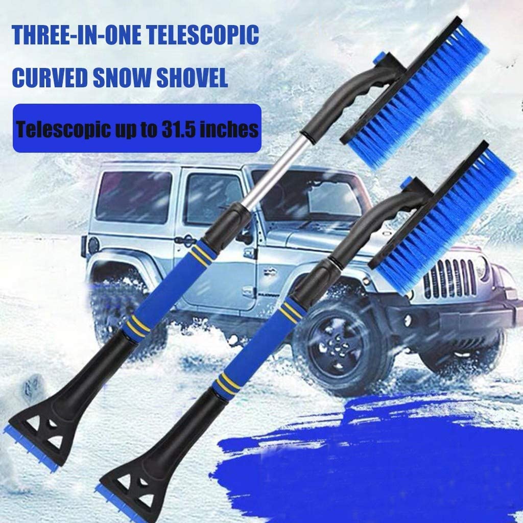 Brosse à Neige et grattoir à Glace pour Pare-Brise de Voiture, dissolvant de Brosse à Neige avec poignée en Mousse pour vitres de Camion SUV de Voitures (Jaune) (Color : Blue)