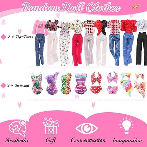 Miniatura 4 de 110 piezas de ropa y accesorios para muñecas, colección de trajes de muñeca de 11.5 pulgadas, que incluye vestidos de princesa, vestidos de vestir,