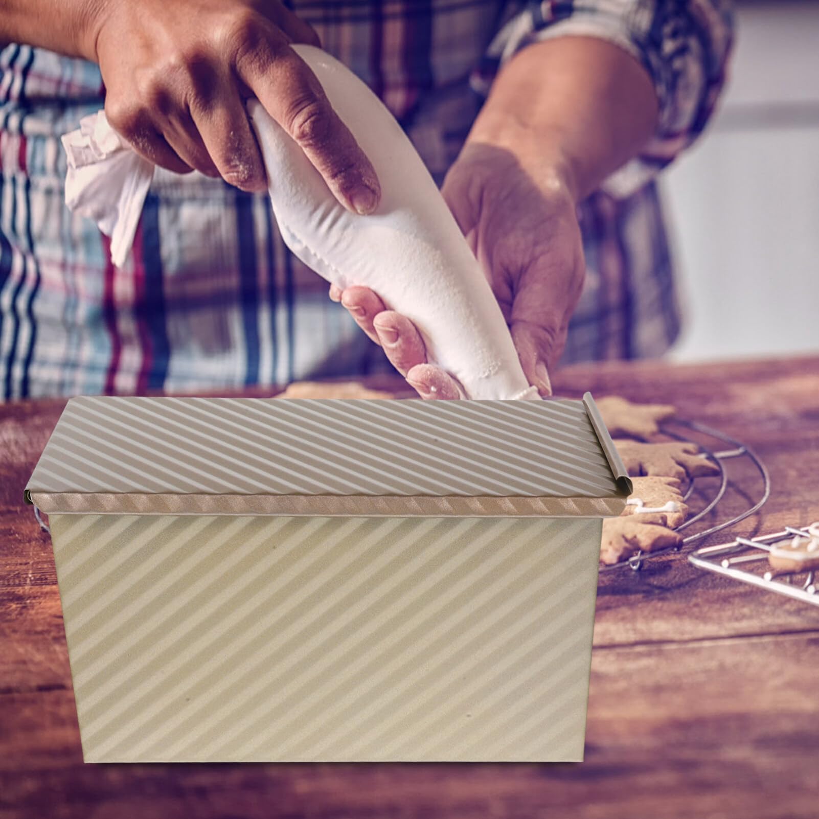 MAGICLULU Rechteckige Brotbackform mit Deckel Kastenform zum Brotbacken für Toast und Kuchen Antihaft-brotform für Küche und Bäckerei