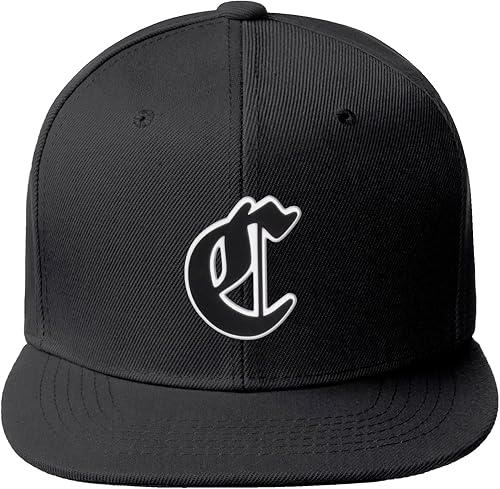 Miniatura 2 de Daxton Gorra de visera plana con iniciales de números de la A a la Z del alfabeto inglés antiguo del Snapback