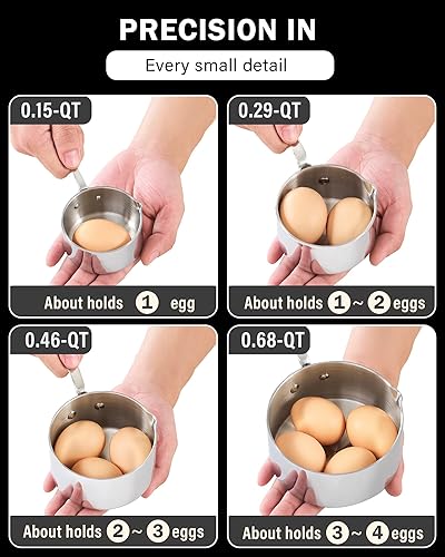 Miniatura 3 de Cooks Standard Juego de ollas calentadoras de mantequilla de acero inoxidable, 0.150.290.460.68 cuartos de galón, sartenes pequeñas revestidas de