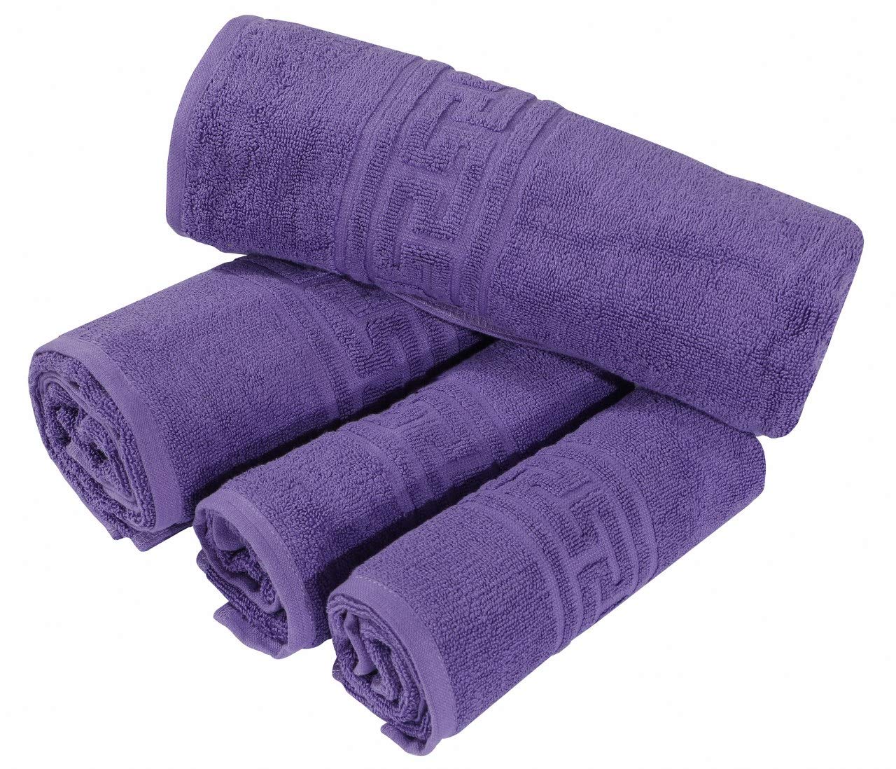 Lot De 8 Serviettes En Coton égyptien 600 G/m² - 2 Grandes, 2 Moyennes, 4 Gants - Très Absorbantes (Bleu Ciel) - 3