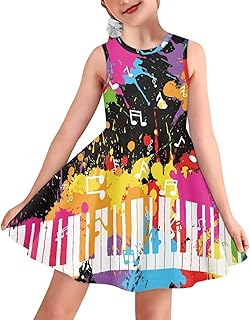 Mushroom Dress for Girls Summer Casual Party A-Line Midi Tank Dress Sleeveless Sundress for Kids 3-16 Years - Buy now