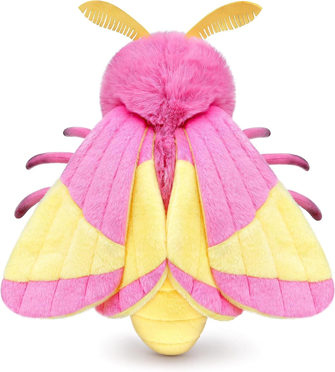 ZHONGXIN MADE Rosy Maple Moth Stuffed Animal Moth Plush Pillow Toy, Funny Mothman Pillow Throw 12in, Soft Big Wing Hugging Plushie Gift Collection for Kids