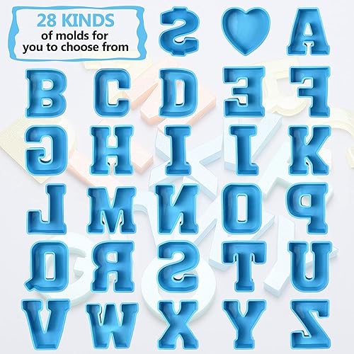 Miniatura 5 de Moldes grandes de letra S para resina, moldes de silicona 3D con letra S para fundición de resina epoxi, moldes del alfabeto de silicona para resina