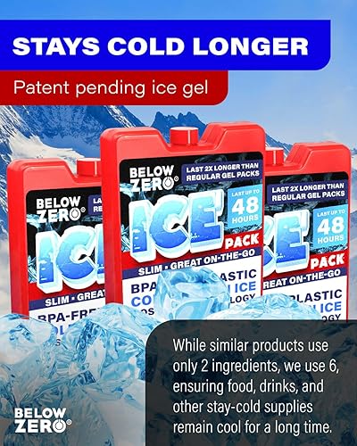 Miniatura 3 de Below Zero Paquetes de hielo de plástico rojo (paquete grande de 4)