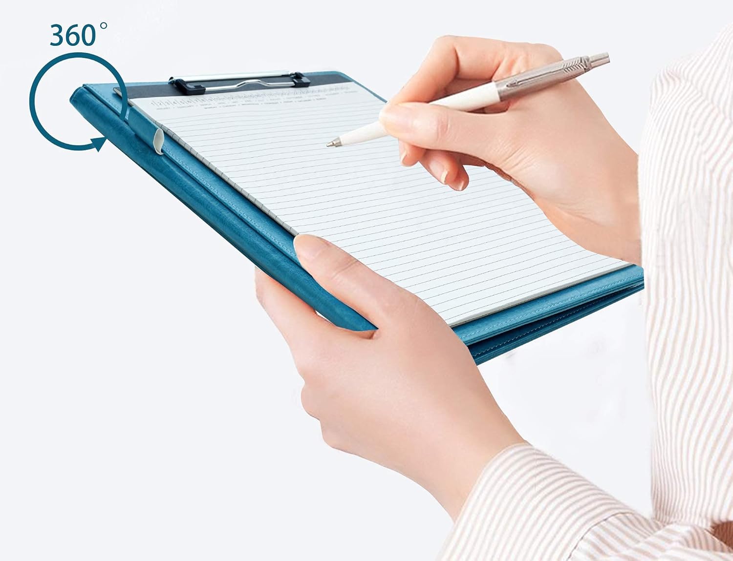 Bundle:Clipboard Folder Padfolio Clipboard(Turquoise), Writing Portfolio Faux Leather Clipboard with Cover Including Legal Pad with Date on Top,"8.5 x 11",50 Sheets, 3 Pack