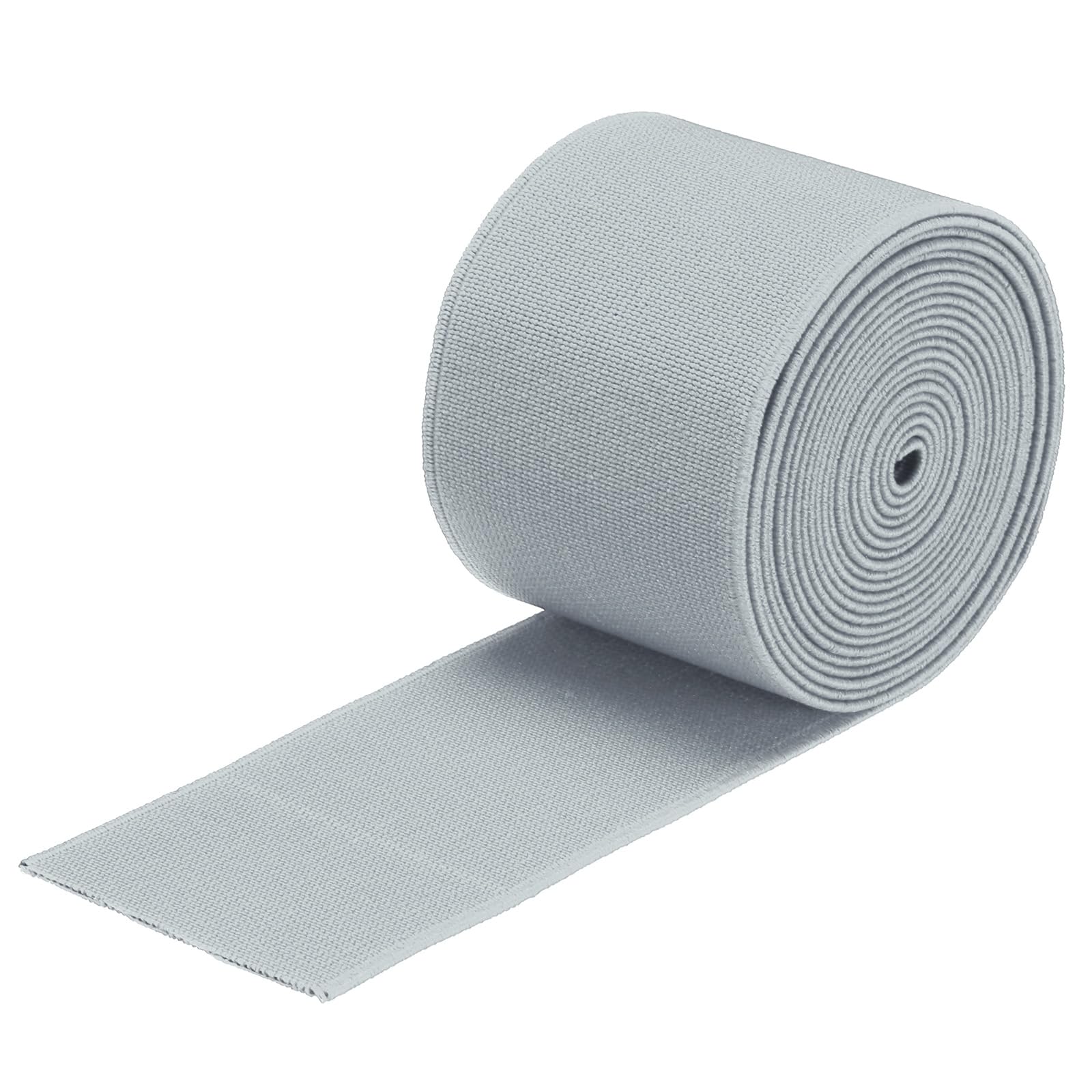 QUARKZMAN Fasce Elastiche per Cucito Double Side 5cm(2") 5 Iarde/15 Piedi Grigio Chiaro Fascia Elastica in Maglia ad Alta Elasticità per Parrucche Cinture Pantaloni