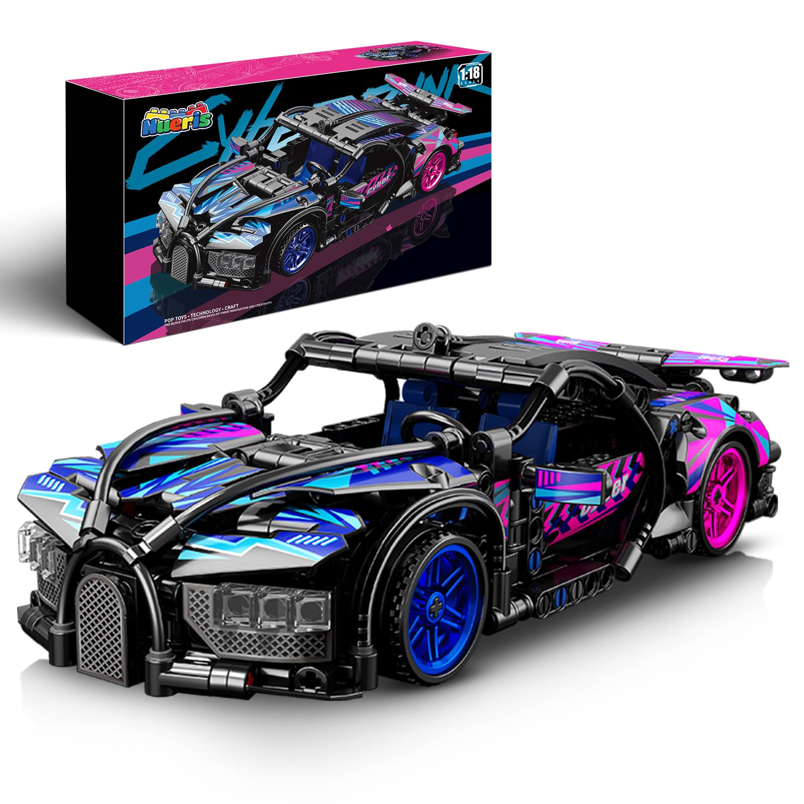 Amazon.com: Nueris 1:18 Technic Super Sports Cars Model Sets - 423