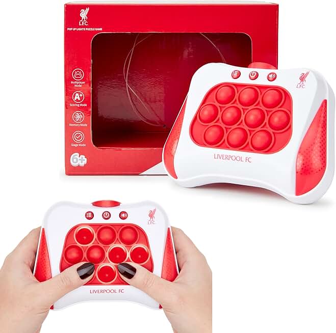 Liverpool FC Officially Licensed Pop It Electric: Pop Up Lights Puzzle Game. Perfect for any fan of the Reds. Ideal Kids Toy Gift - Bubble Sensory, Electronic Smart Antistress Fidget Toy