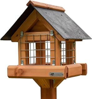 Riverside Woodcraft Safe Haven Slate Roof Bird Table (Standard 38mm (Mesh Size))