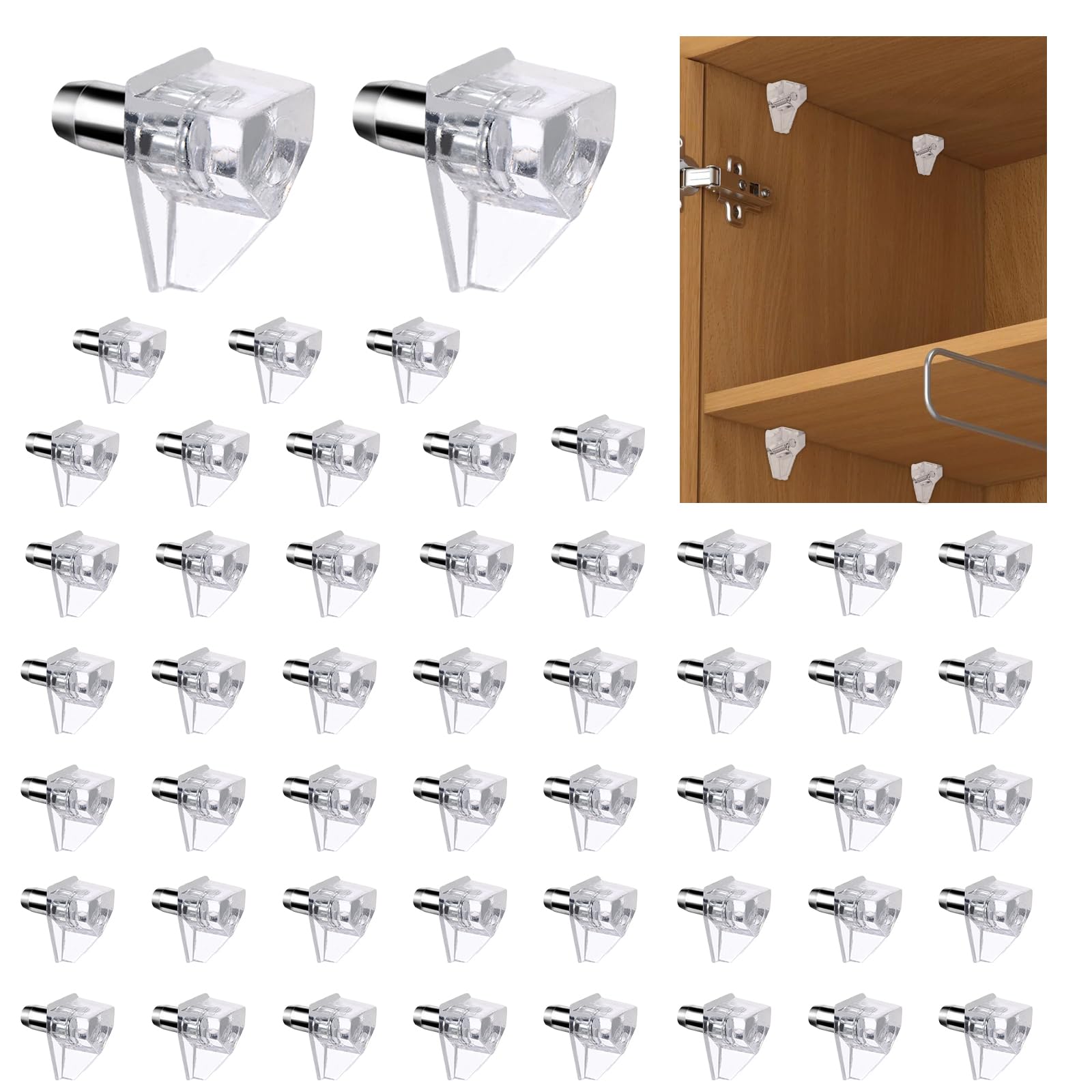 20pcs 3/16 Inch Shelf Support Pegs,Clear Plastic 5mm Shelf Pins,Shelf Support Pins for Wood Shelving,Kitchen,Furniture Shelf Bracket Nail — Amazon image 8