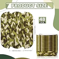 Vista 2 de Ctosree 48 Paquetes Suministros para Fiestas de Camuflaje Bandejas de Comida Desechables Bandejas de Papel Desechables de Camuflaje para Servir