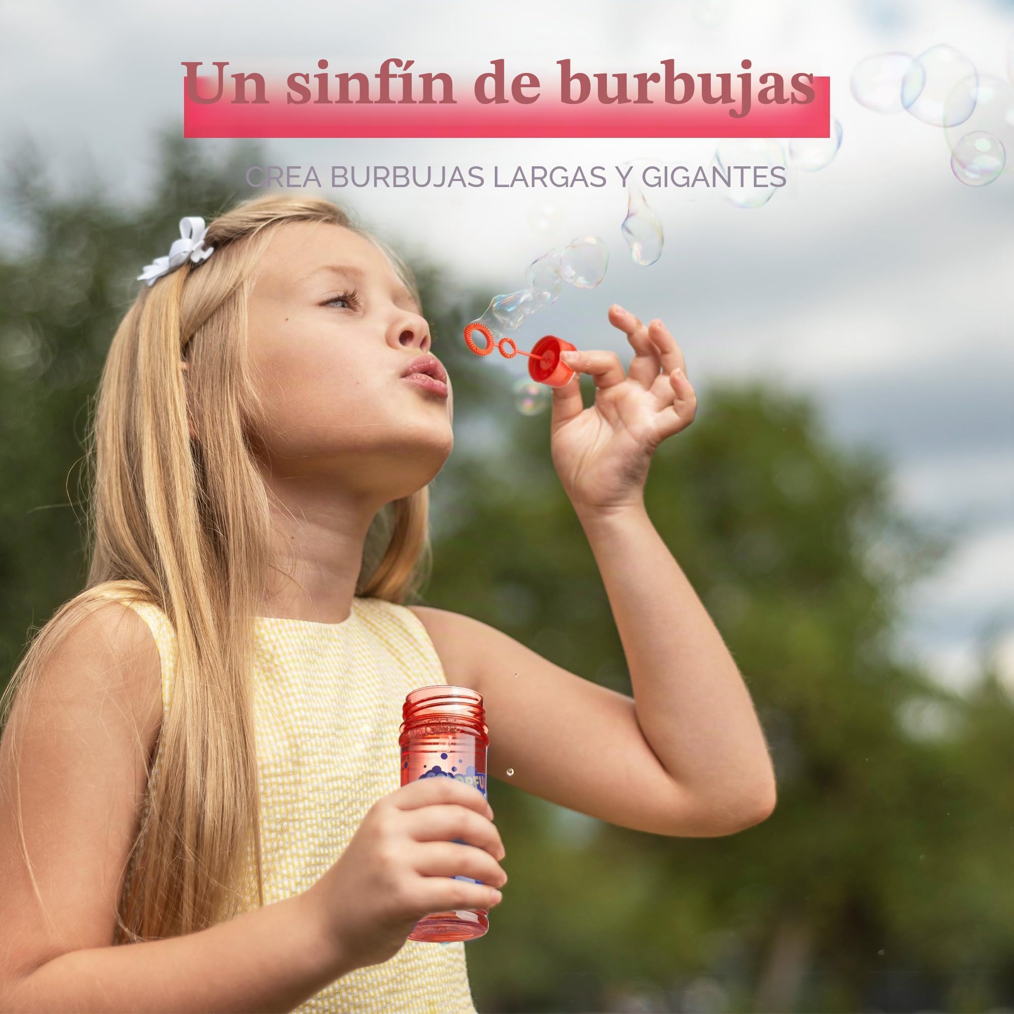 JOYIN 12 Botellas de Burbujas (60 ML de Solución de Burbujas) Diseño Arcoíris Colorido para Fiestas Infantiles, Colores Surtidos, Juguetes de Verano para Pequeños, Regalo para Niños, Cumpleaños