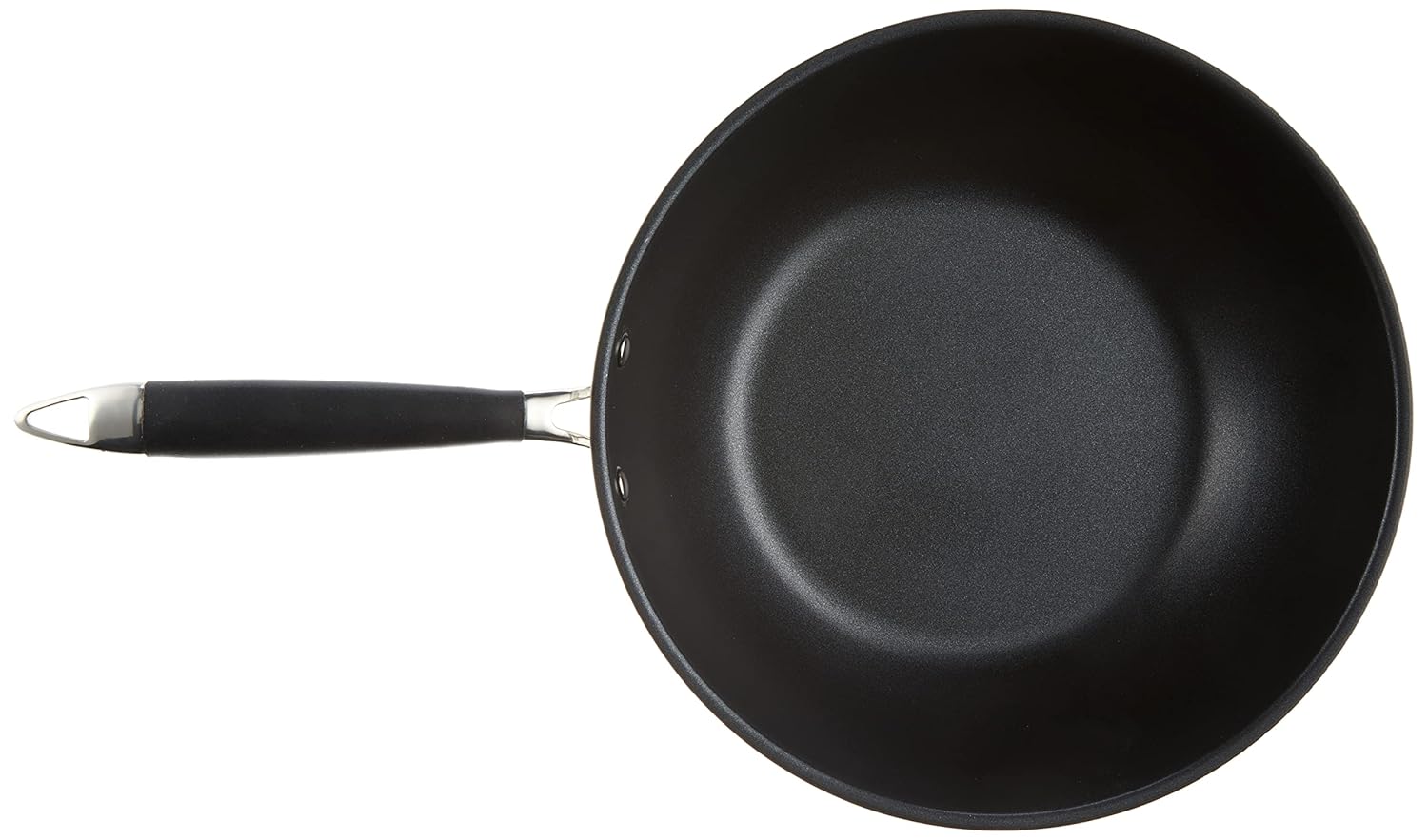 AmazonBasics Stainless Steel Triply Non-stick Wok Pan, top-down view