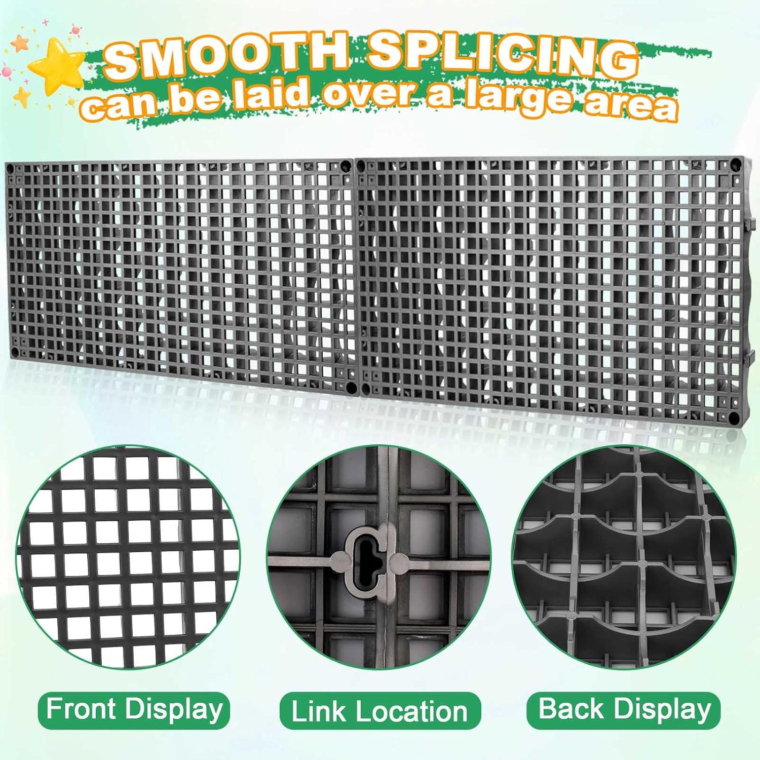 3 Pack Heavy Duty Fountain Basin Grate, 24"x 12" Pondless Waterfall Kit, Water Grid for Raised Beds, Rectangular Hide Reservoir Grates for Indoor & Outdoor Ponds, Waterfall Fountains, Water Gardens
