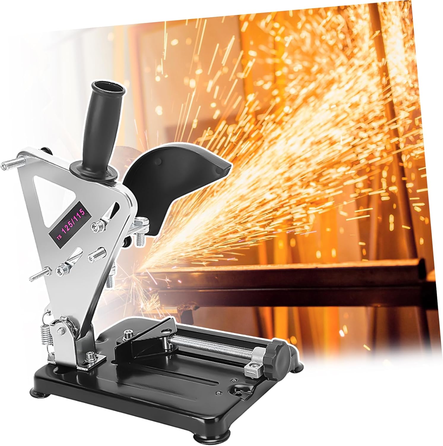 Uonlytech Adjustable Angle Grinder Bracket Cutting Machine Stand Dust Shroud for Angle Grinder Desktop Work Support