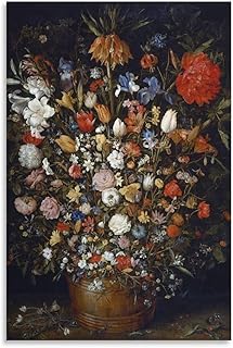Pieter Bruegel Painting Flowers in A Wooden Vessel Art Prints Canvas Flower Poster Gifts Canvas Painting Poster Wall Art Decorative Picture Prints Modern Decor Framed-unframed 24x36inch(60x90cm)