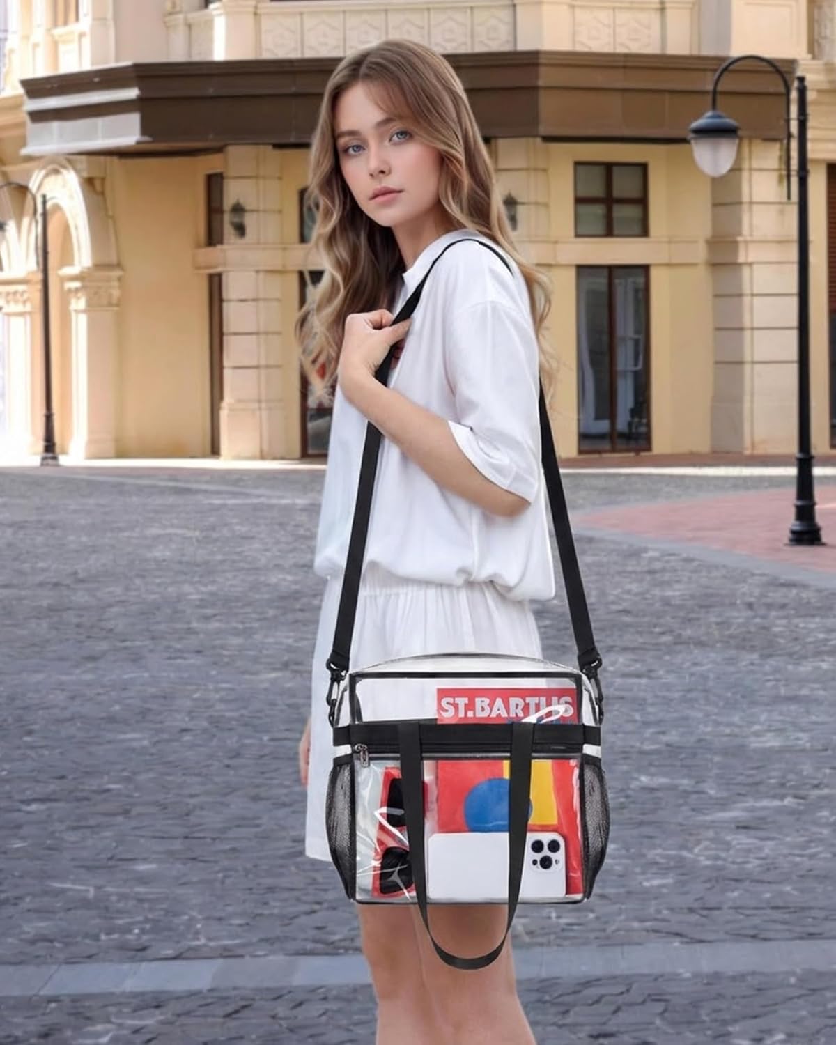 Paxiland Clear Bag for Stadium Events 12x6x12 inches, Clear Tote Bag with Reinforced Strap, Clear HandBag for Sports Concert - Image 2