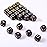 TecUnite 25 Pieces 20 Side Polyhedral Dice Set with Black Pouch Compatible with Board Activities, Parties, Math Learning and Others with Random Multi Colored Mix Color(Black,6 Sides)