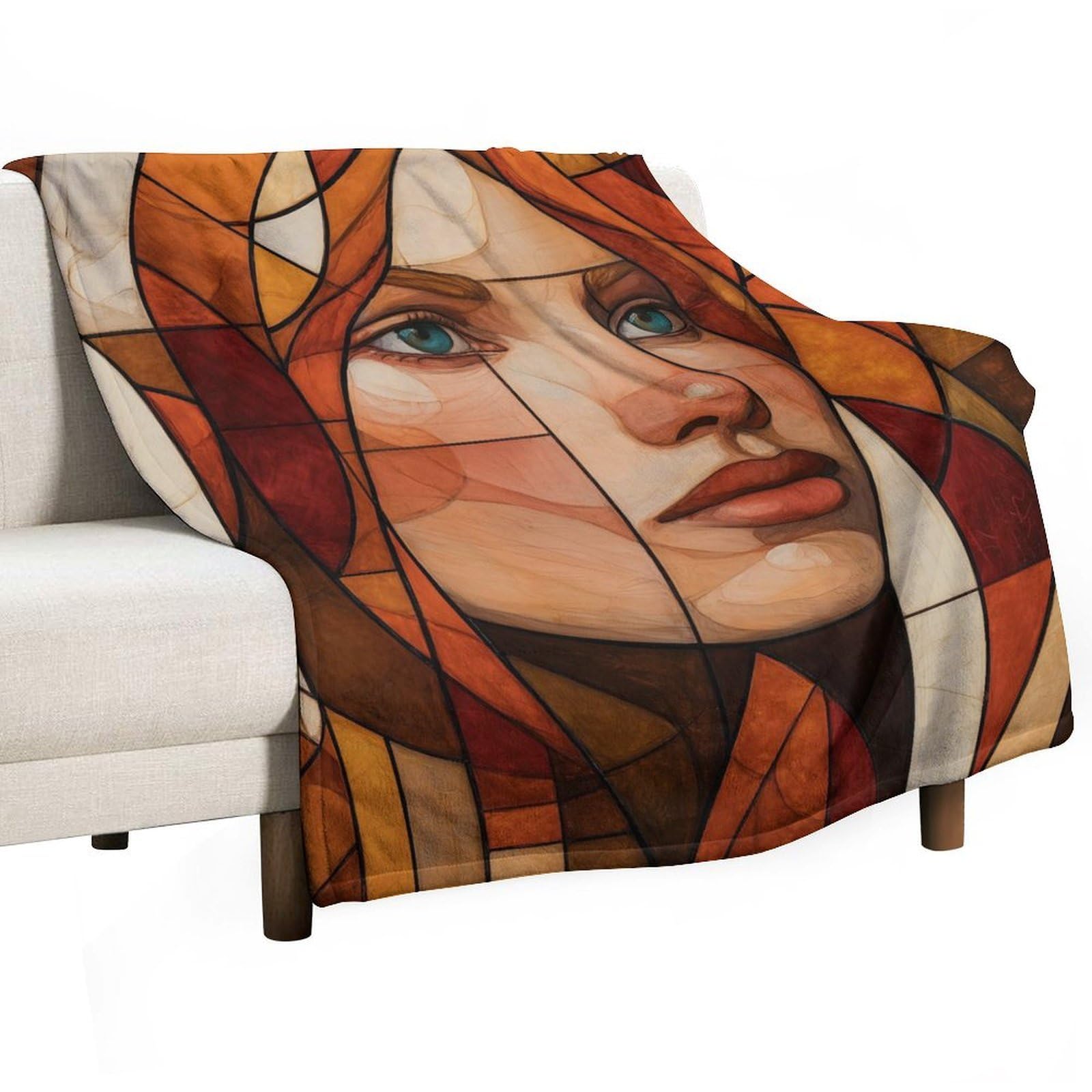 Couverture vitrail anti-boulochage 130x150 cm pour lit et canapé