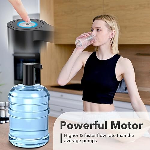 Miniatura 5 de Dispensador automático de agua portátil de 5 galones, bomba eléctrica universal para botella de agua, recargable por USB, con 2 siliconas, para el