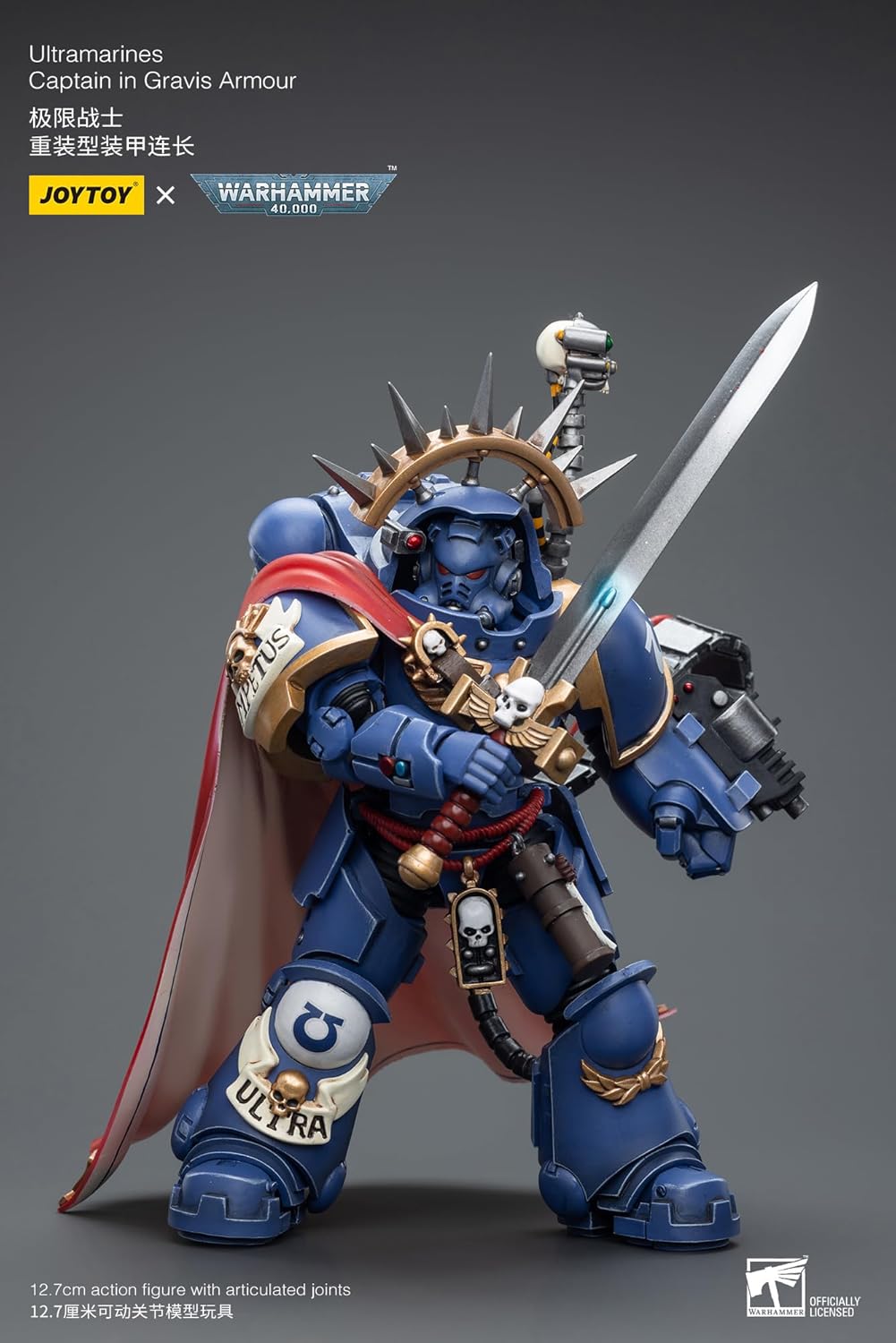 Warhammer 40K: Ultramarines Captain in Gravis Armour 1:18 Scale Action Figure