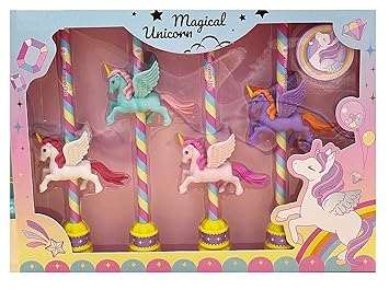 FunBlast Unicorn Stationary Kit - Pencil Eraser and Sharpener - Stationary Kit Set for Girls / Birthday Gift / Return Gift (Multicolor)