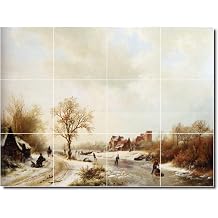 Ceramic Tile Mural-Barend Koekkoek Country Painting 56. 17"W x 12.75"H 12 4.25x4.25 Tiles