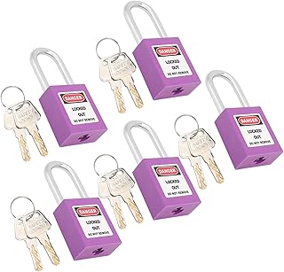 Lockout Tagout Locks, Oneâ€‘Piece Shell Design Loto Locks for Factory Power Plant(Purple)