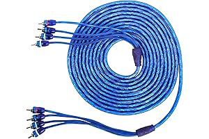 Skar Audio SKAR4CH-RCA17 4-Channel Twisted Pair RCA Interconnect Cable, 17 Feet