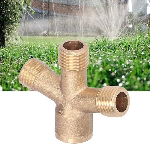 Miniatura 8 de Divisor de manguera, adaptador cruzado de latón de textura dura, fácil de instalar, conector de manguera de jardín de latón resistente, para lavado