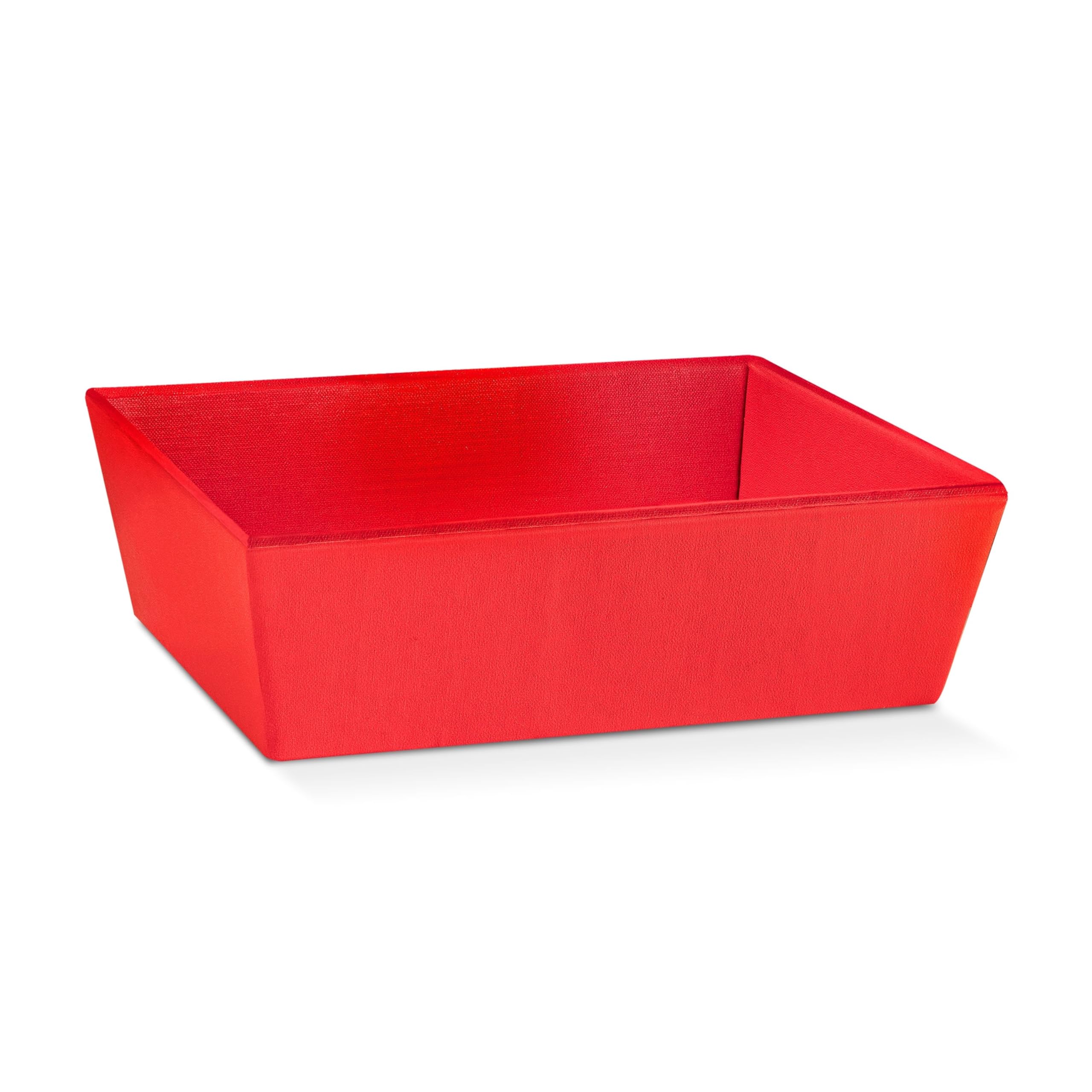 Paquete de 5 cestas vacías para regalos, cestas de regalo vacías para llenar, ideales para regalos de Navidad y regalos de San Valentín, 9 x 6.7 x 3.15 pulgadas, lino rojo
