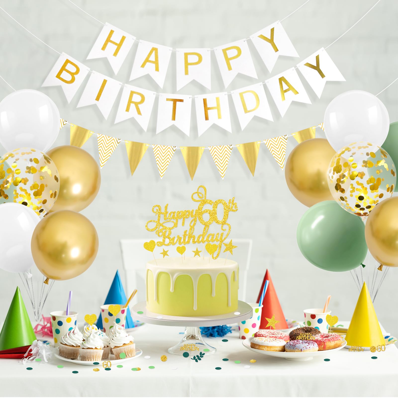 Confetti 60e Verjaardag Decoratie Groen, 200 Stuks Tafeldecoratie 60e Verjaardag Dames Heren, Decoratie Dames Heren