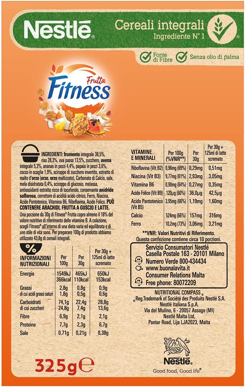6x Nestlé Cereali Fitness Frutta Cerealien ganze Körner Jetzt mit Cranberries