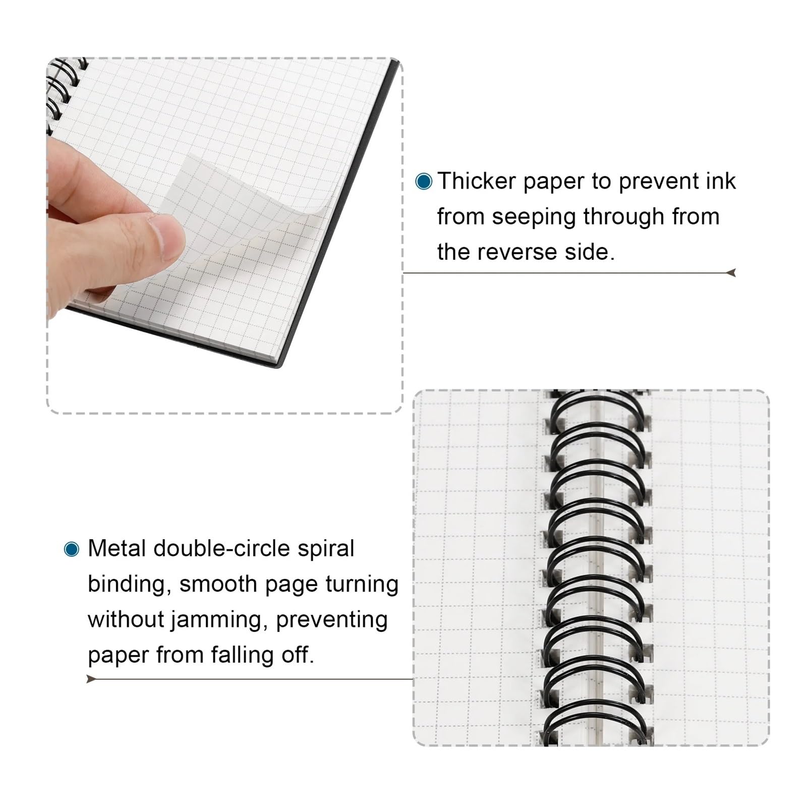3 cuadernos espirales A4 B5 for oficina, material escolar, cuadernos de dibujo, cuadernos de bocetos, cuadrícula de líneas, planificador de páginas, diario, bloc de notas, bloc de notas de tapa dura C