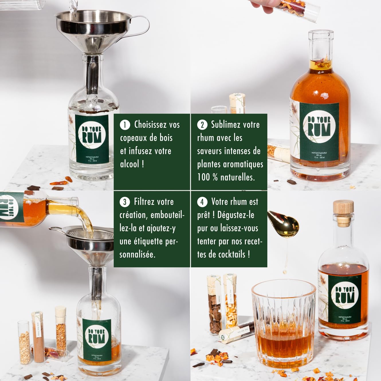DO YOUR RUM | Coffret Rhum Arrangé DIY | Kit Fabrication & Infusion Rhum | Coffret Cadeau Homme pour Noël, Anniversaire & Fête des Pères