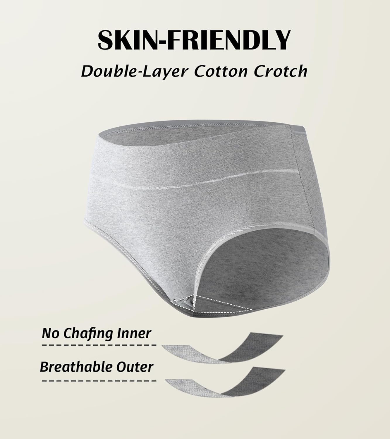 ASIMOON Womens Cotton Underwear High Waisted Postpartum Panties Soft Breathable Full Coverage Ladies Briefs Multipack - Image 4