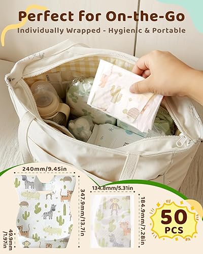 Miniatura 9 de Lictin Disposable Baby Bibs, Individually Packaged, Hygienic and Convenient for Toddler, Baby Travel Essentials, 2050pcs