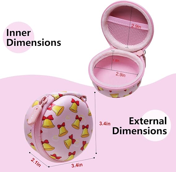 LTGEM Case Compatible With Tamagotchi Pix/ Original/ Nano x/ Hello Kitty/ Uni,Storage Protective Carrying Electronic Pets Case With Lanyard Neck Strap(Bell Pink)