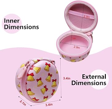 LTGEM Case Compatible With Tamagotchi Pix/ Original/ Nano x/ Hello Kitty/ Uni,Storage Protective Carrying Electronic Pets Case With Lanyard Neck Strap(Bell Pink)