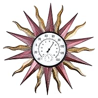 Vista 8 de Termómetro de gran número para interiores y exteriores, decoración de sol celestial y luna para patio, exterior, interior, hogar, jardín