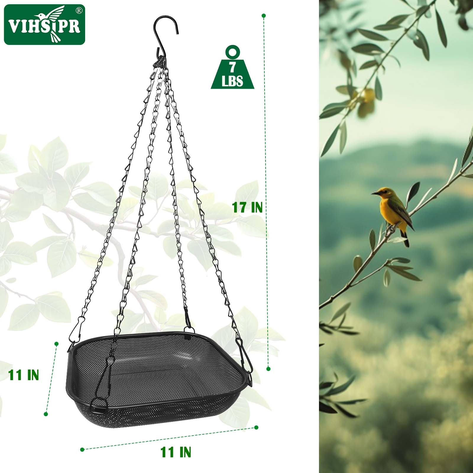 Comedero colgante para pájaros de 10.8 pulgadas
