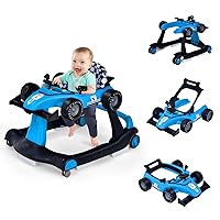 Vista 7 de HOMGX - Andador de bebé con ruedas, caminador convertible para bebé y modo de coche de carreras, centro de actividades infantiles con caja de Rojo